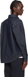 Hugo Navy Oversized-Fit Weighty Denim Overshirt