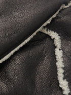 Rick Owens - Shearling-Lined Leather Hooded Jacket - Black