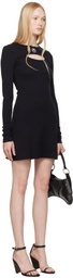 Marine Serre Black Moon Logo Ribbed Jersey Minidress