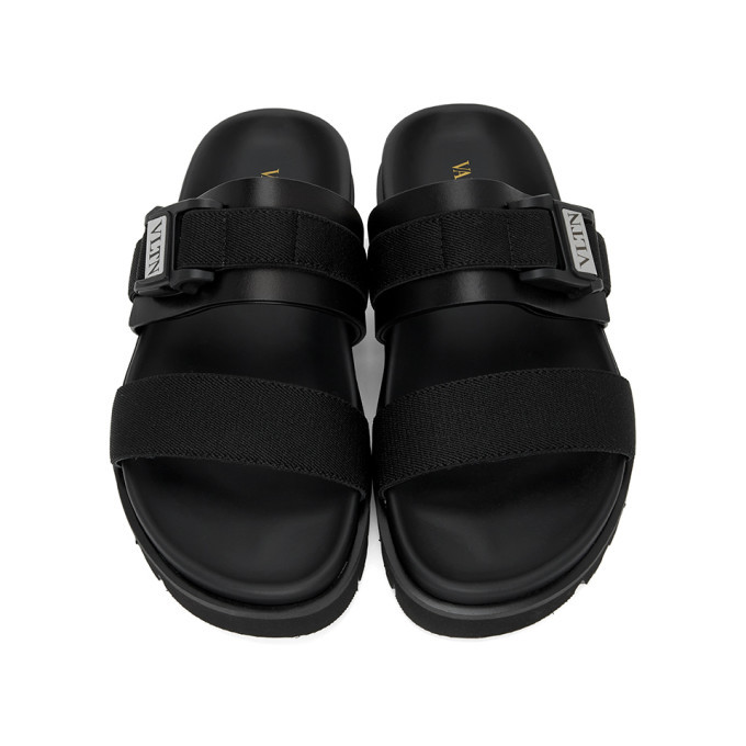 Valentino Black Valentino Garavani VLTN Slides