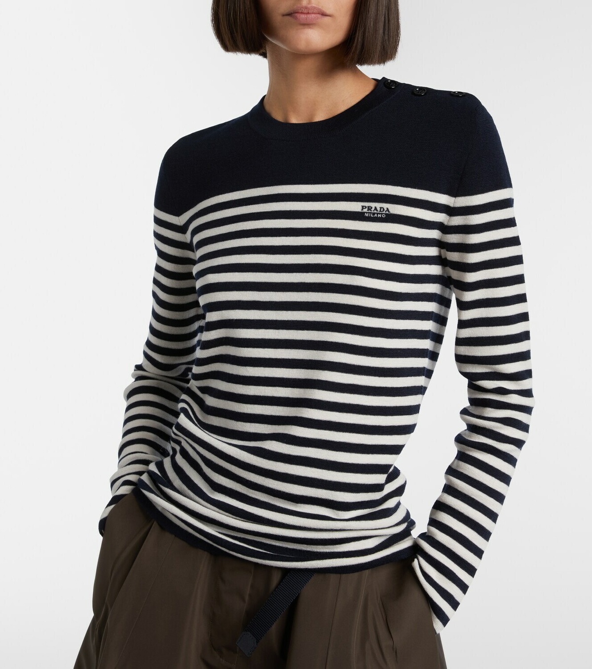 Prada Striped virgin wool sweater