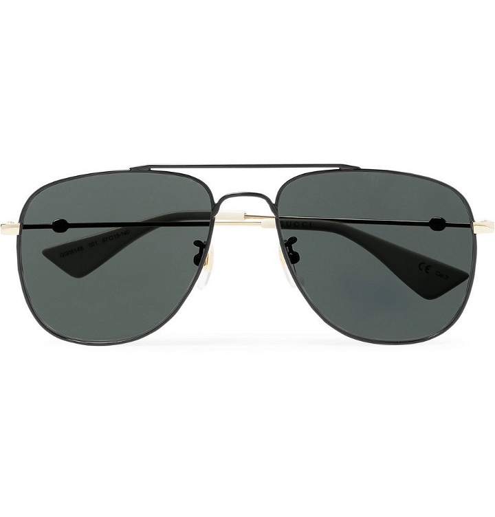 Photo: Gucci - Aviator-Style Metal Sunglasses - Black