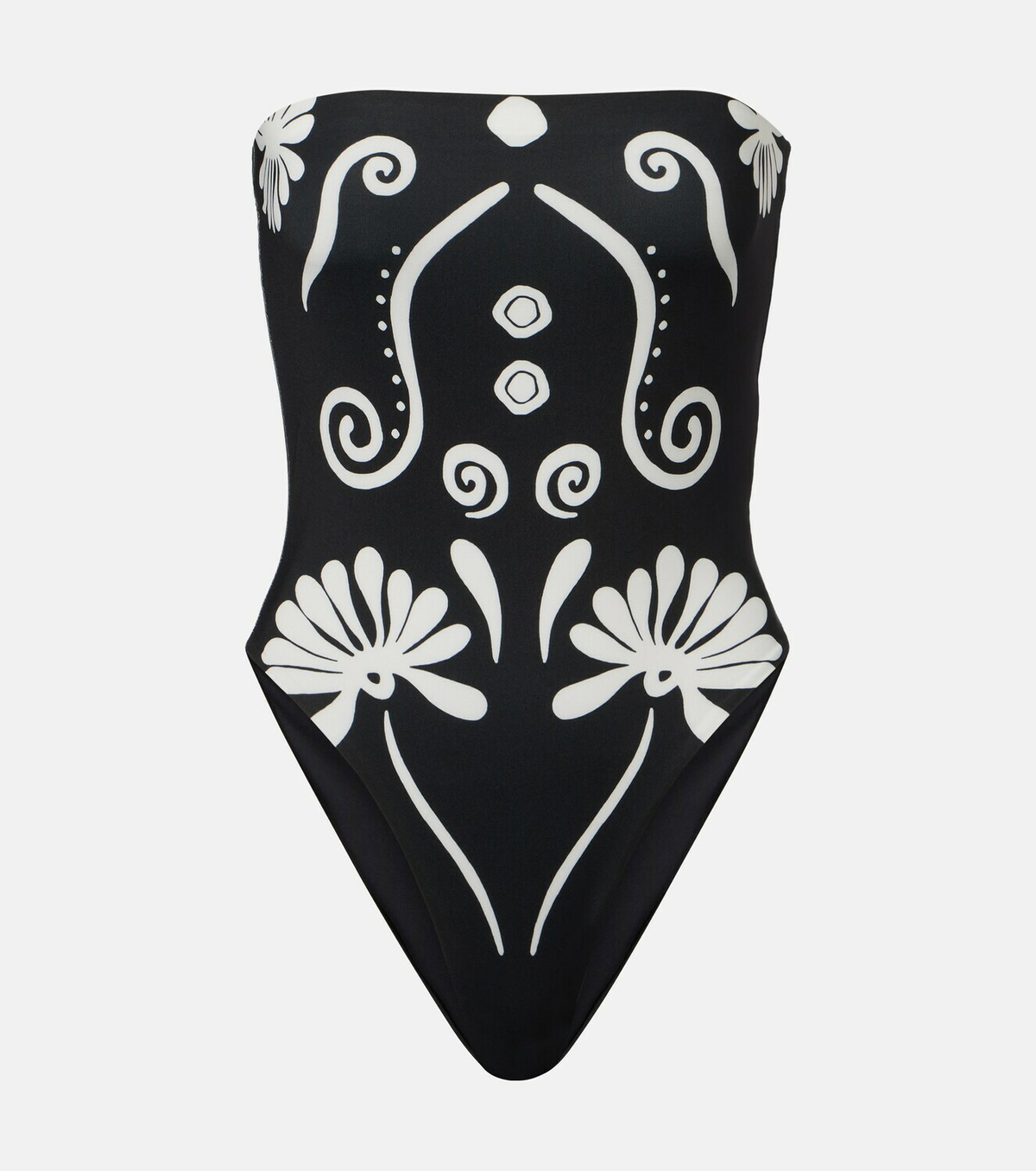 Cala de la Cruz Lore printed strapless swimsuit