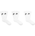 Nike - Three-Pack Sportswear Cotton-Blend Socks - White