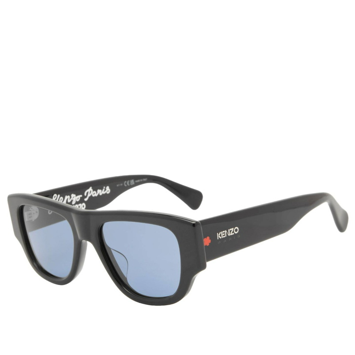 Photo: Kenzo Eyewear Men's Kenzo KZ40185U Sunglasses in Shiny Black/Blue 