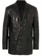 Acne Studios - Crinkled-Leather Blazer - Black