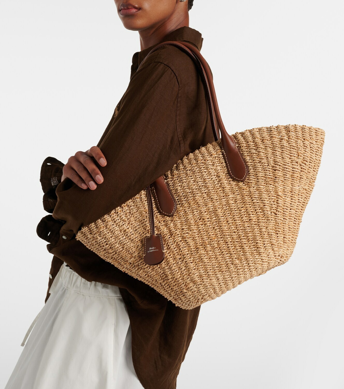 Polo Ralph Lauren Bellport Medium raffia basket bag