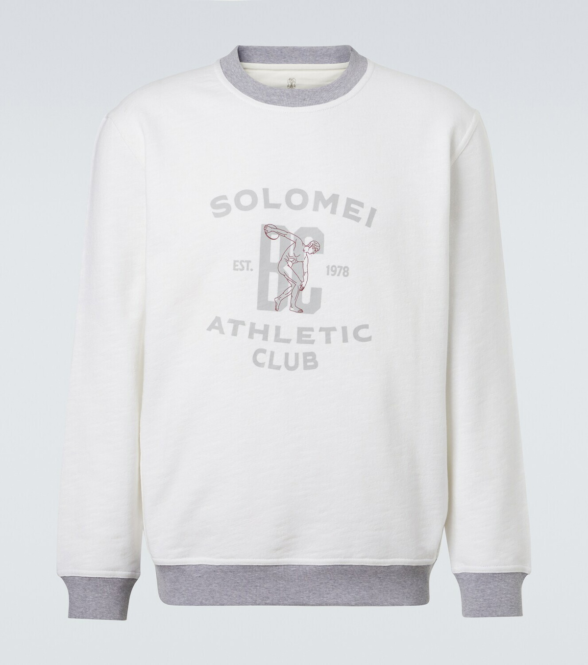 Brunello Cucinelli Printed cotton and linen sweatshirt