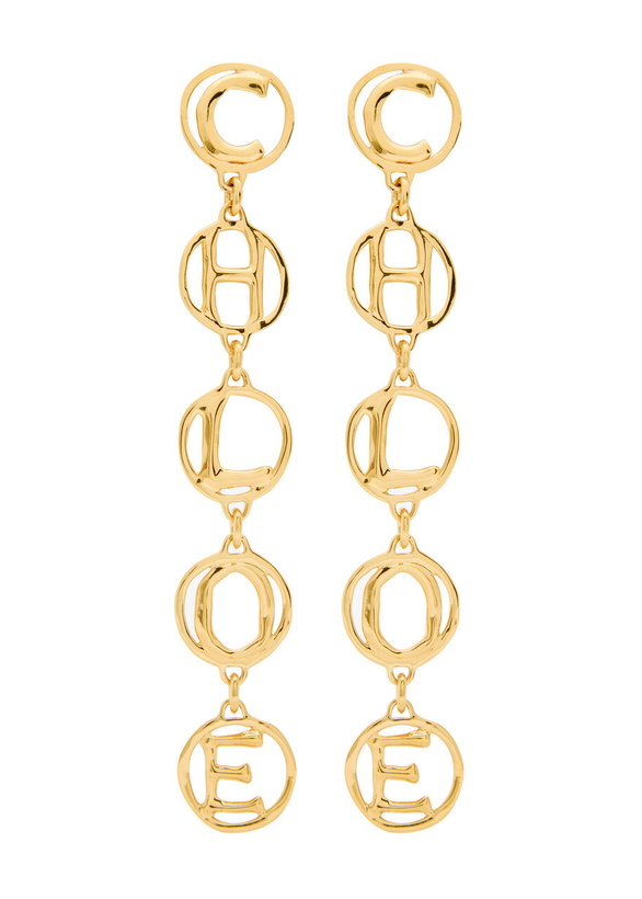 Photo: Chloe The Chloé Script Drop Earrings - Gold - One Size