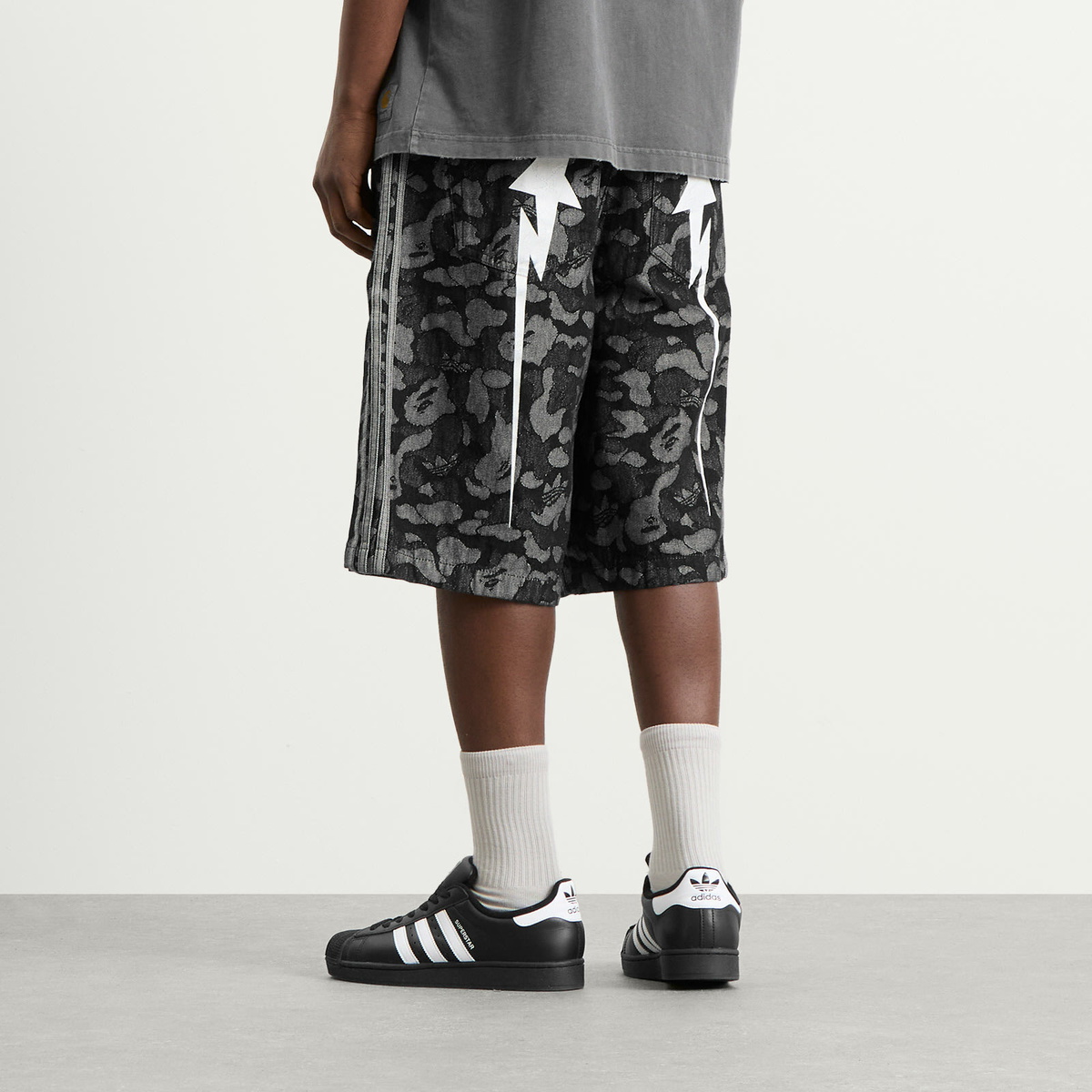 Adidas Men's x A Bathing Ape Denim Jorts in Black adidas