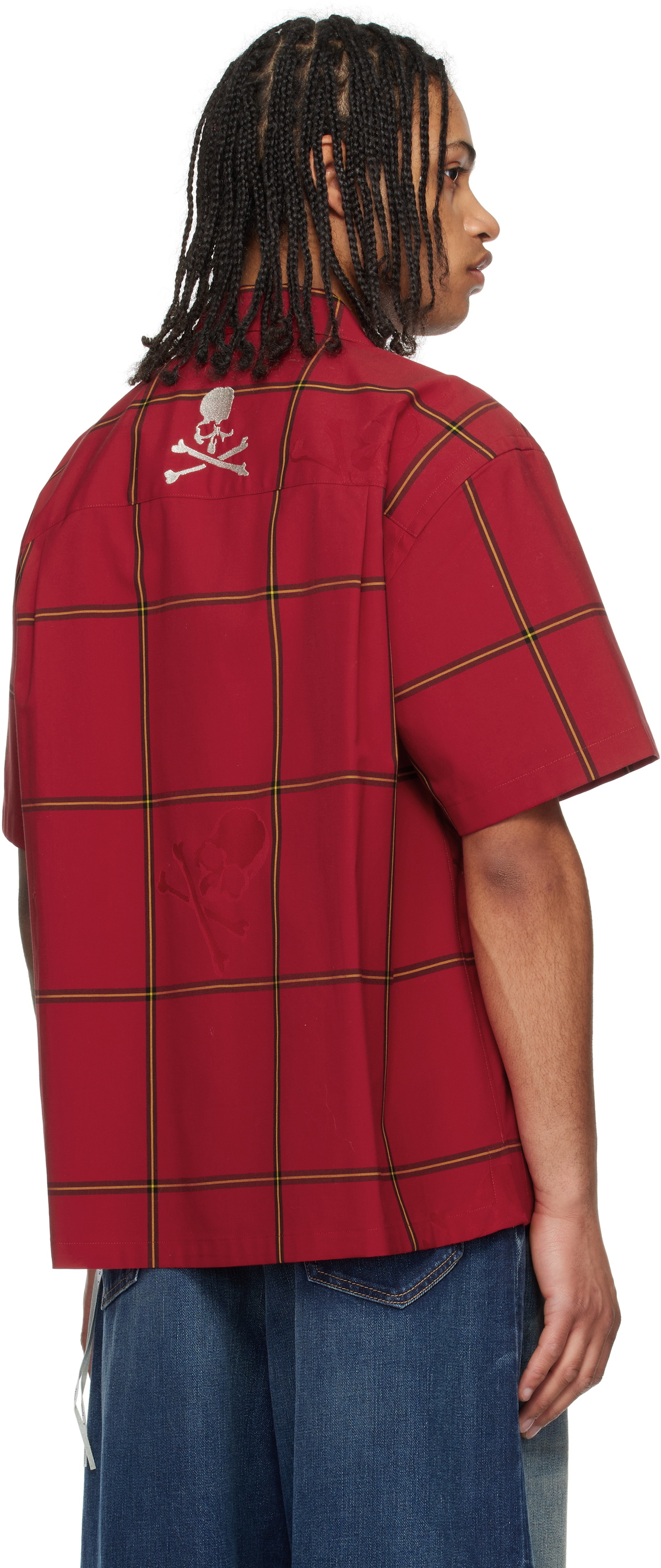 mastermind JAPAN Red Windowpane Plaid Shirt