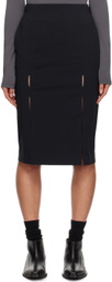 Youth Navy Front-Slit Midi Skirt