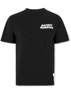Satisfy - Logo-Print Distressed MothTech Cotton-Jersey T-Shirt - Black