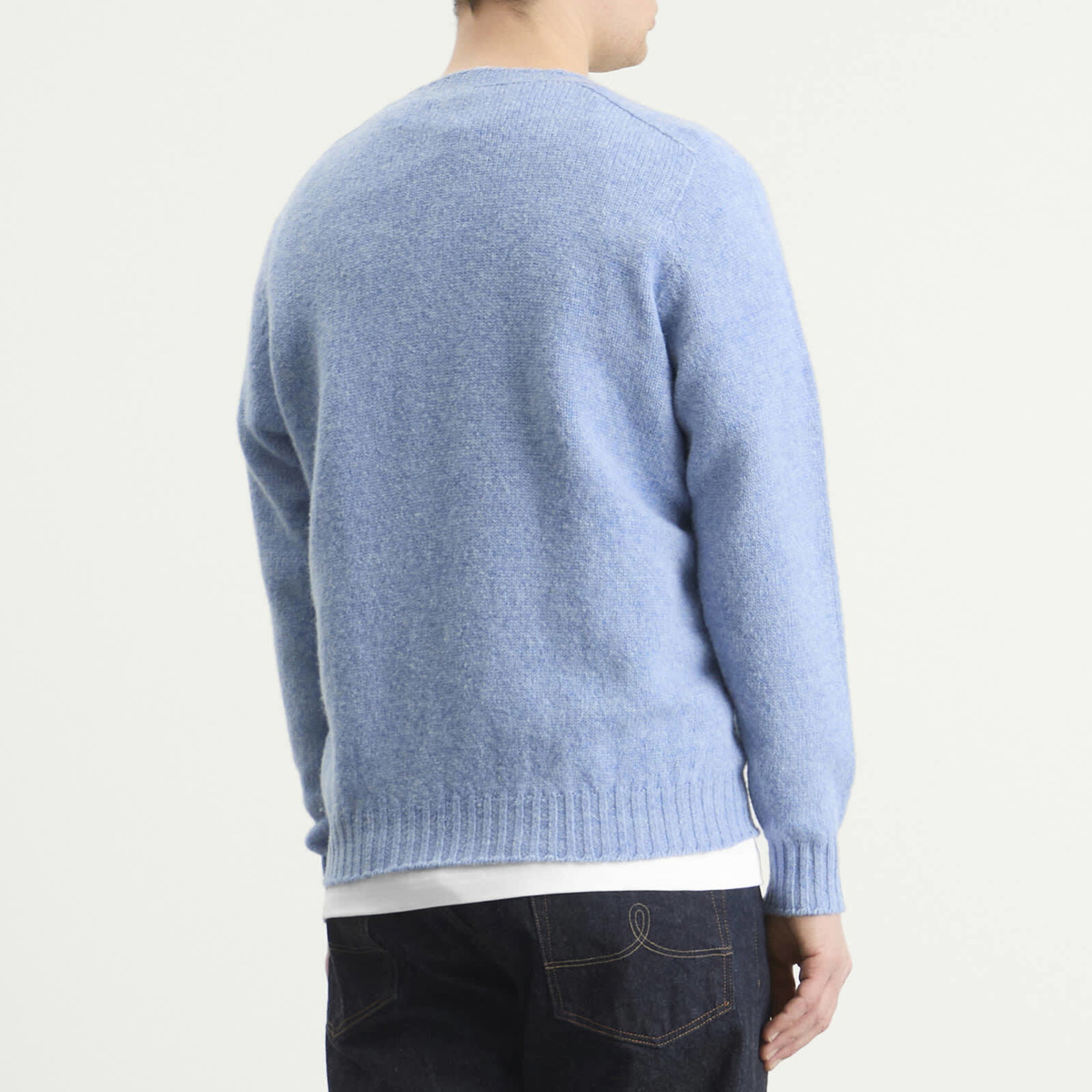 Jamieson's of Shetland Men's Jamiesons of Shetland Crew Knit in Blue Danube