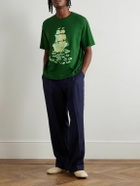 BODE - Pirate Ship Logo-Print Cotton-Jersey T-Shirt - Green