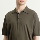 Auralee Men's Knitted Polo in Olive Gray