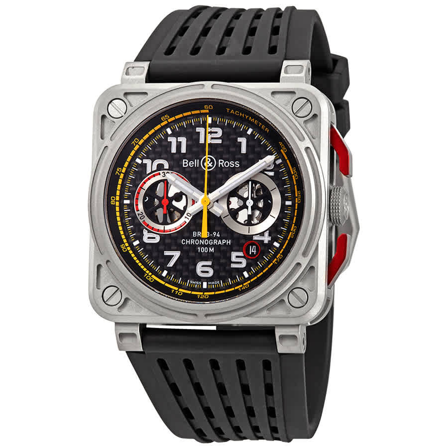 Bell and Ross Avaition Limted Edition Chronograph Black Carbon Fibre Dial Automatic Mens Watch BR0394-RS18