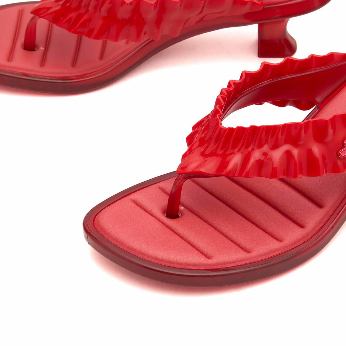 Melissa Women's x Ganni Thong Kitten Heel Sandals in Red