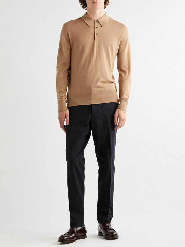 Photo: Mr P. - Cashmere and Silk-Blend Polo Shirt - Brown