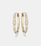 Ileana Makri Rivulet Large 14kt gold hoop earrings with diamonds