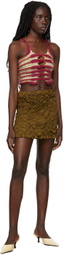 Gauntlett Cheng SSENSE Exclusive Khaki Elastic Miniskirt