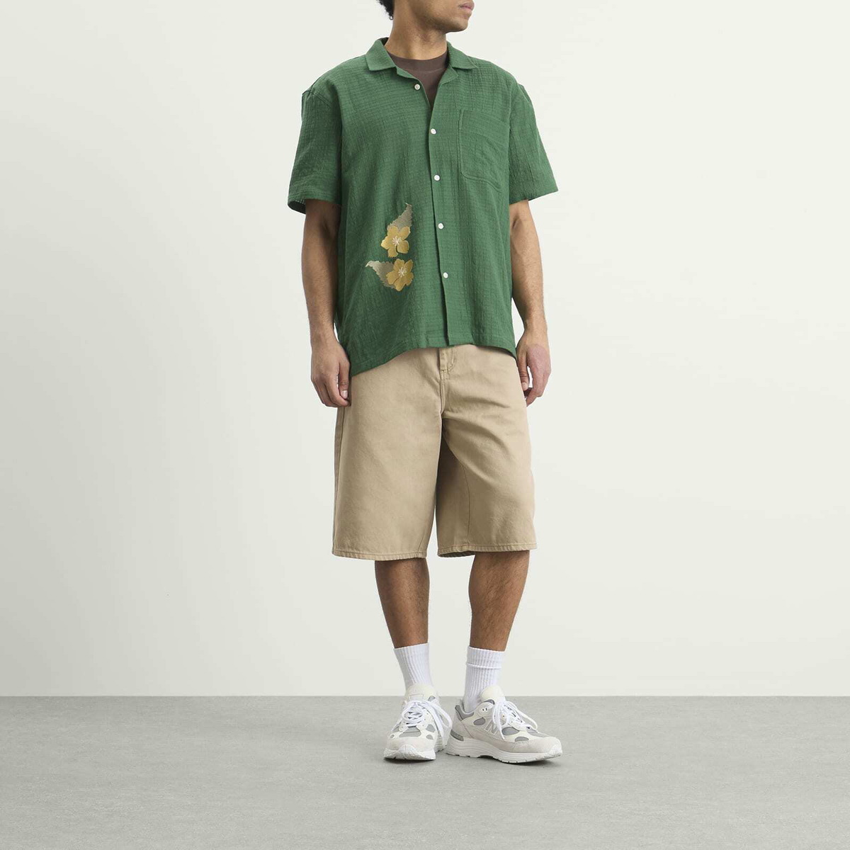 Palmes Men's Ramus Camp-Collar Shirt in Dark Green
