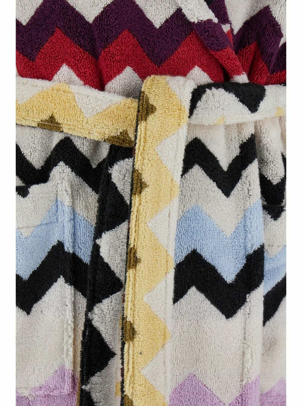 Missoni murrina Multicolor Bathrobe With Hood And All-over Zigzag Motif In Cotton Home