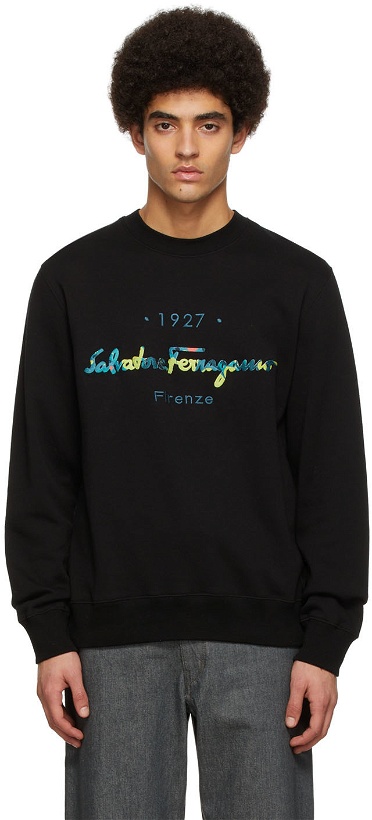 Photo: Salvatore Ferragamo Black Cotton Sweatshirt