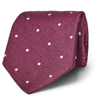 Paul Smith - 8cm Polka-Dot Silk and Wool-Blend Tie - Burgundy