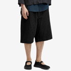 Merely Made Men's Floral Cutwork Wide Leg Shorts in Black