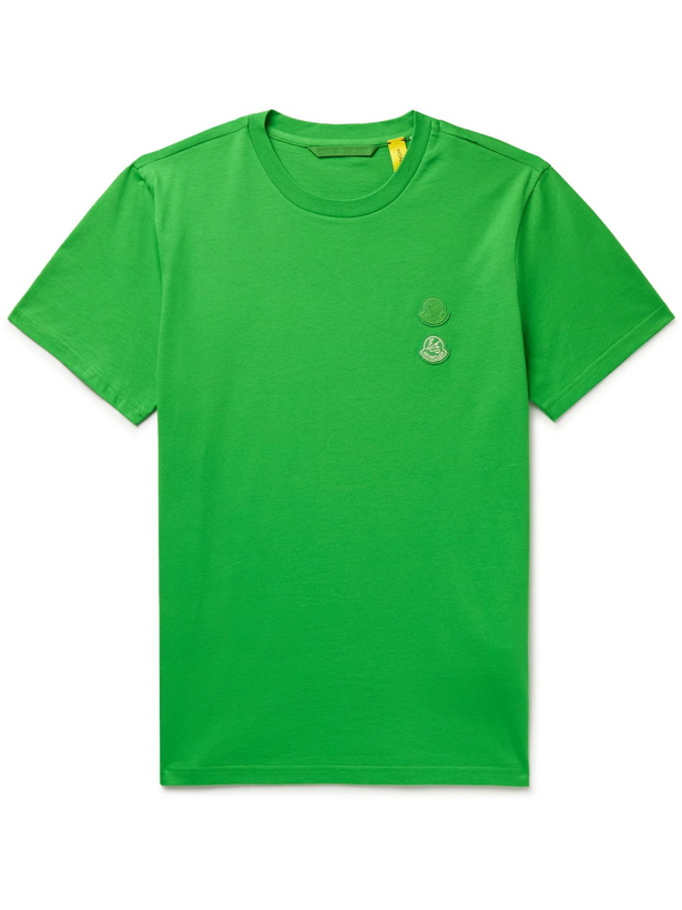 Photo: Moncler Genius - 2 Moncler 1952 Logo-Appliquéd Cotton-Jersey T-Shirt - Green