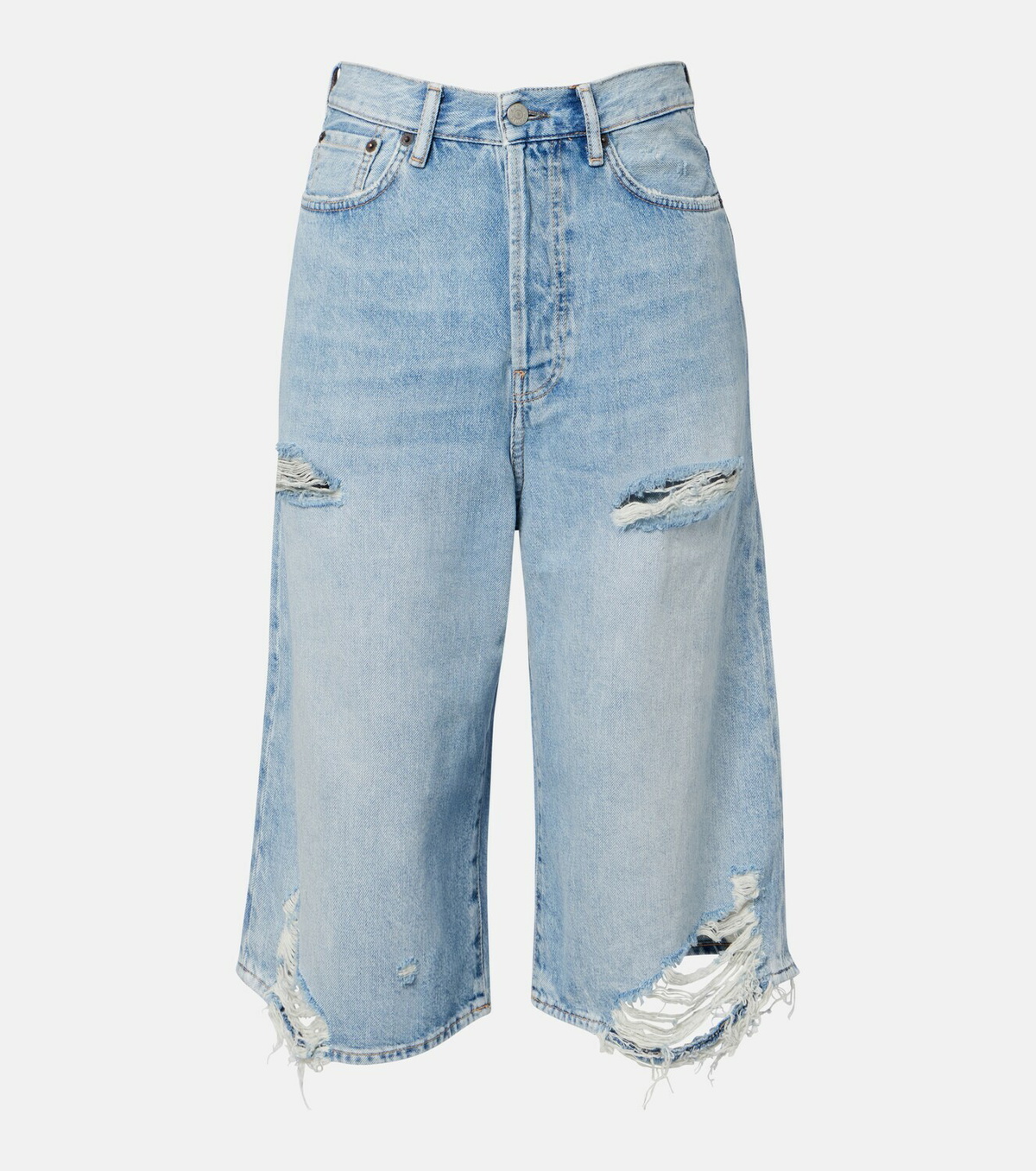Acne Studios Distressed denim Bermuda shorts