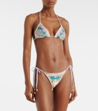 Zimmermann Indra floral metallic-effect bikini