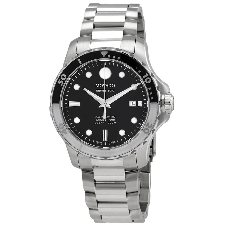 Photo: Movado Series 800 Automatic Black Dial Mens Watch 2600157