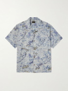 KAPITAL - Key West Camp-Collar Printed Linen Shirt - Blue