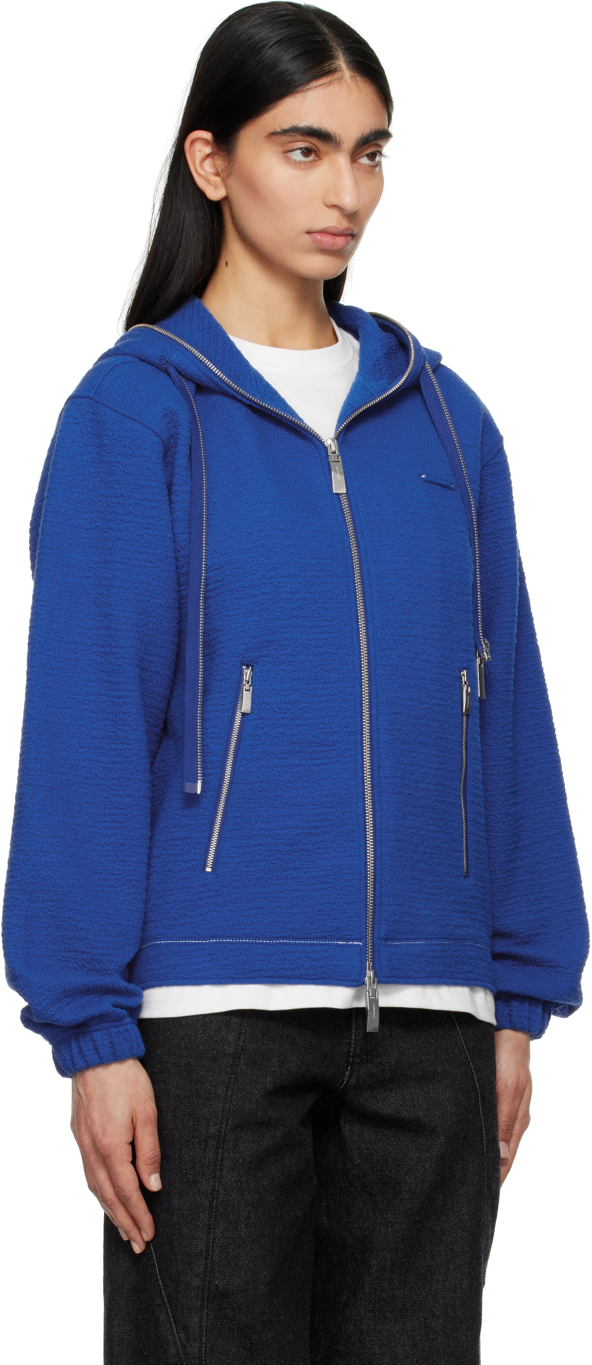 ADER error Blue Realce Zip-Up Product. 31 Hoodie