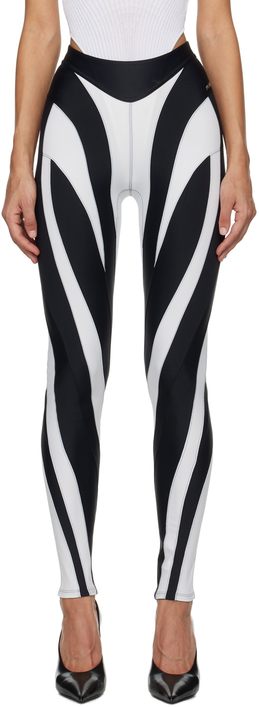 Mugler Black Spiral Leggings Mugler