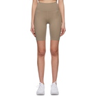 Girlfriend Collective Beige High-Rise Bike Shorts