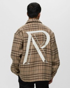 Represent Intial Print Flannel Shirt Brown - Mens - Overshirts