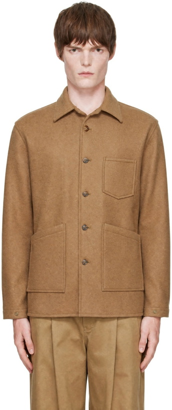 Photo: Comme des Garçons Homme Tan Wool Beaver Bonding Jacket