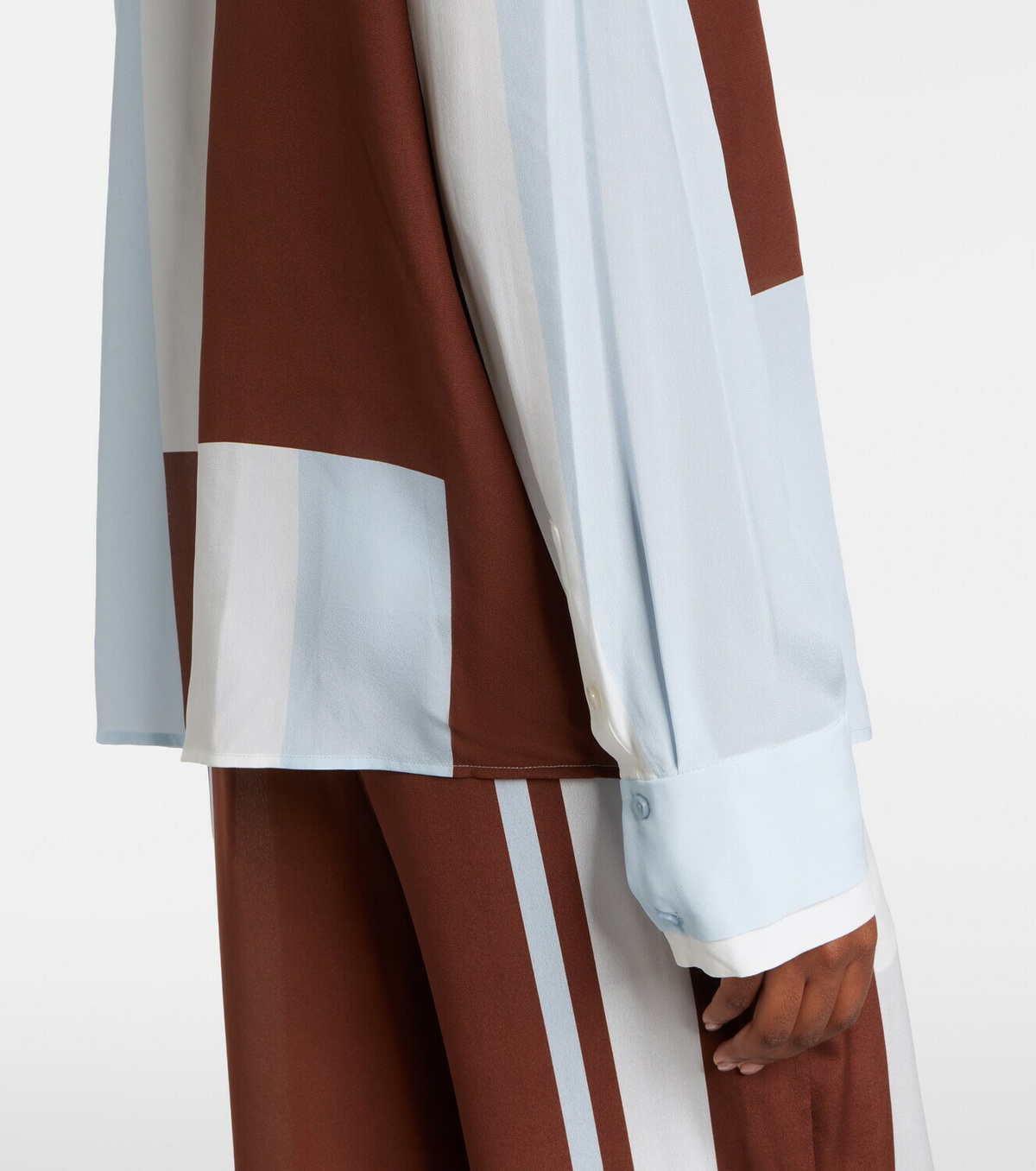 SIR Marais colorblocked silk shirt