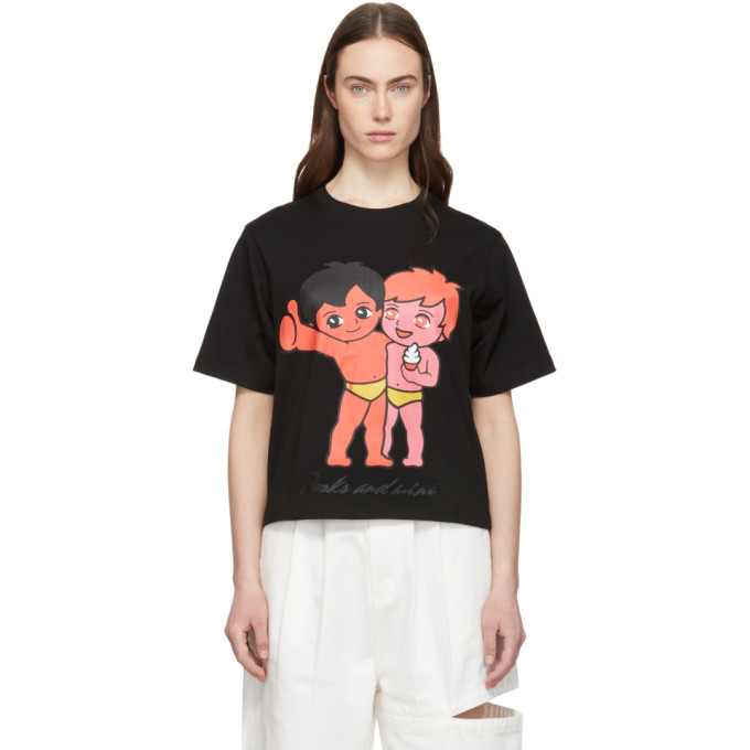 Photo: Perks and Mini SSENSE Exclusive Black More Fun With Friends T-Shirt