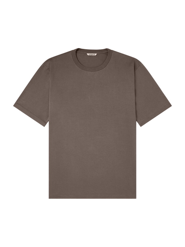 Photo: Auralee - Luster Cotton-Jersey T-Shirt - Brown