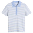 Samsøe Samsøe Women's Saella Short Sleeve Polo Top in Bel Air Stripe