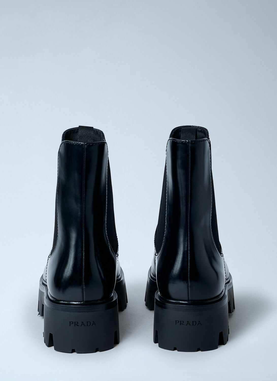 Prada Logo Plaque Ankle Boots