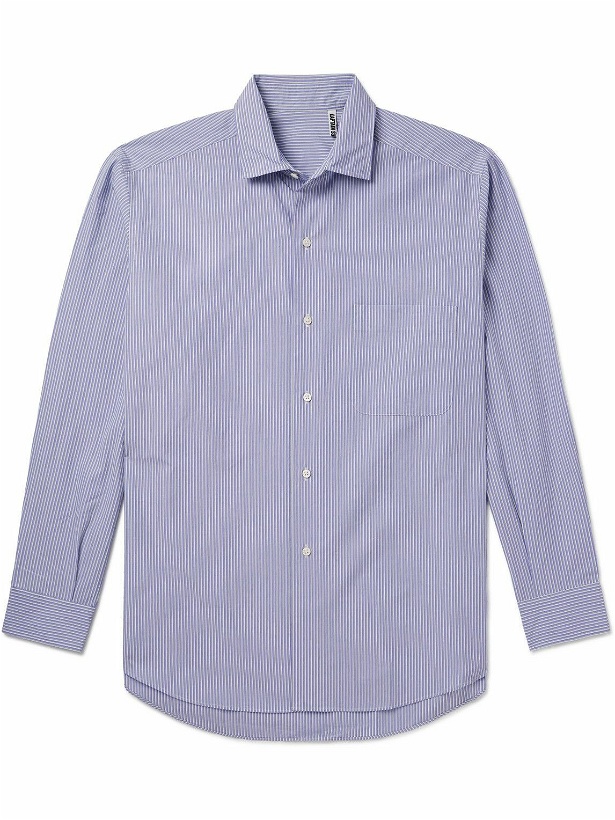 Photo: Kaptain Sunshine - Striped Cotton-Poplin Shirt - Purple