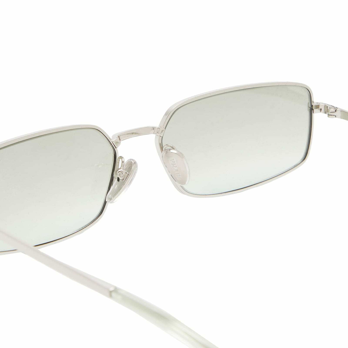 Prada Eyewear Women's A60S Sunglasses in Silver/Light Green Silver Gradient 