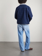 Folk - Chain Checked Cotton and Wool-Blend Jacket - Blue