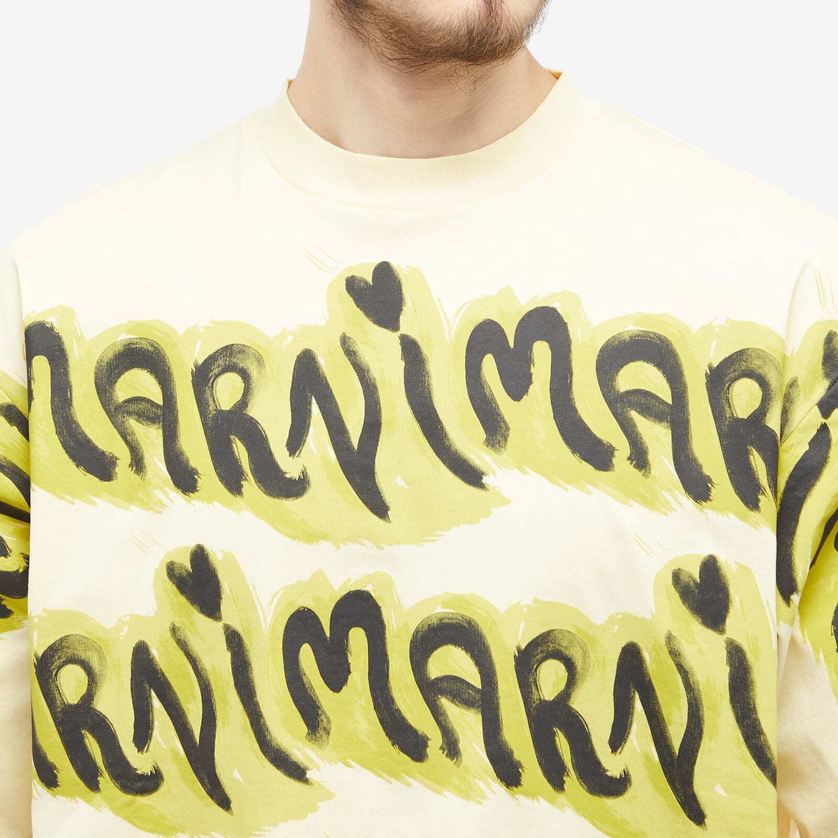 Marni Men's Big Logo Stripe T-Shirt in Pineapple