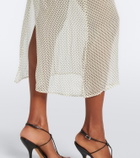 Hunza G Polka-dot sheer midi skirt